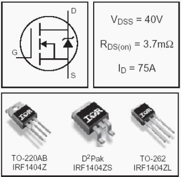 IRF1404ZS, HEXFET Power MOSFETs Discrete N-Channel